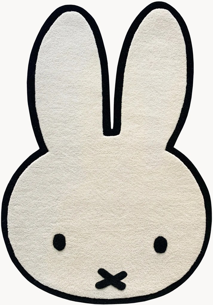 Tapete para crianças artesanal com forma de coelho Miffy