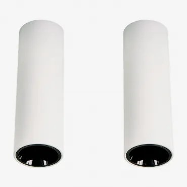 Pack De 2 Apliques De Teto Led De Superfície Redondos Ø5,7 Cm Para Exterior Em Alumínio Luisiana Branco - Preto & Branco Cálido 2700k & 6 W & - Sklum