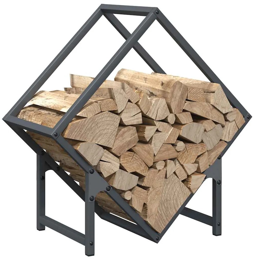 Suporte para lenha 50x25x50 cm aço laminado a frio antracite