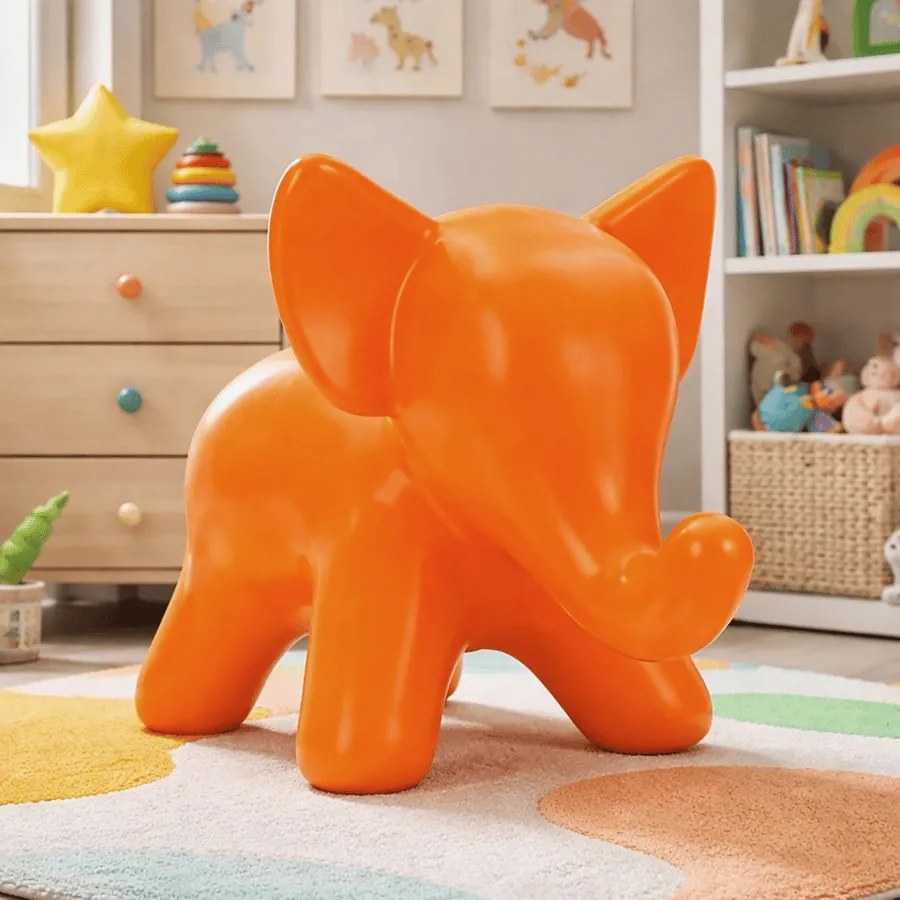 BANCO ELEFANTE 86X46X56 CM LARANJA