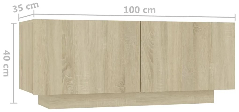 Mesa de cabeceira 100x35x40 cm contraplacado carvalho sonoma