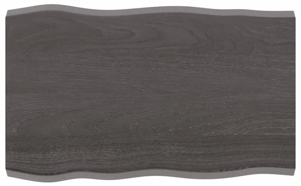 364008 vidaXL Tampo de mesa com bordas vivas carvalho tratado cinza-escuro