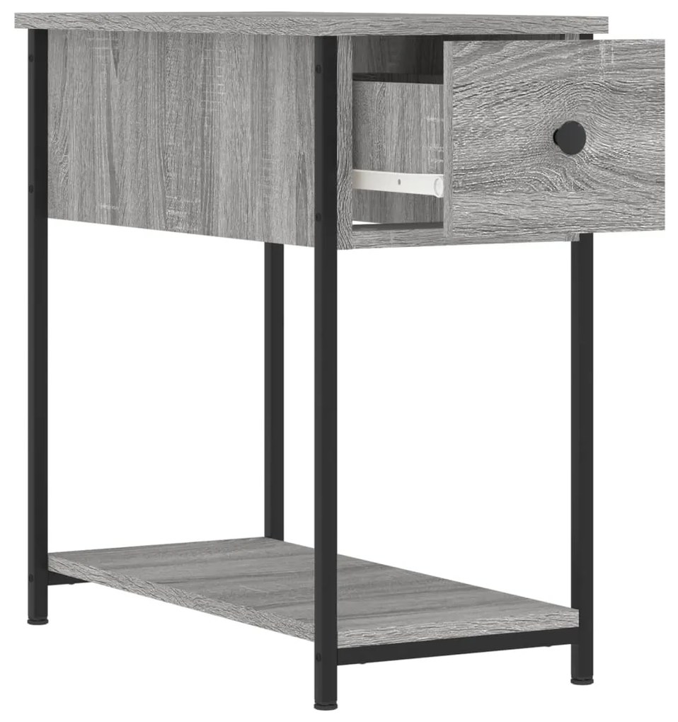 Mesa de cabeceira 30x60x60 cm derivados madeira sonoma cinza