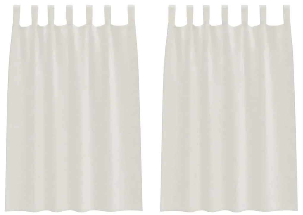 Cortinas com cortinas 2 pcs Creme 140 x 140 cm Poliéster