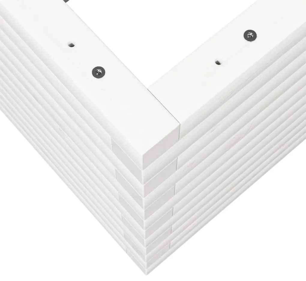 Vaso/floreira de jardim 70x40x46 cm madeira pinho maciça branco