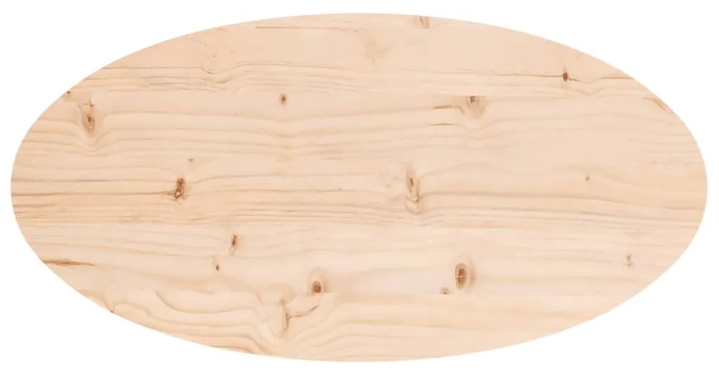 Tampo de mesa oval 70x35x2,5 cm madeira de pinho maciça