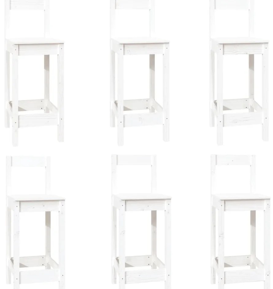 7 pcs conjunto de bar pinho maciço branco