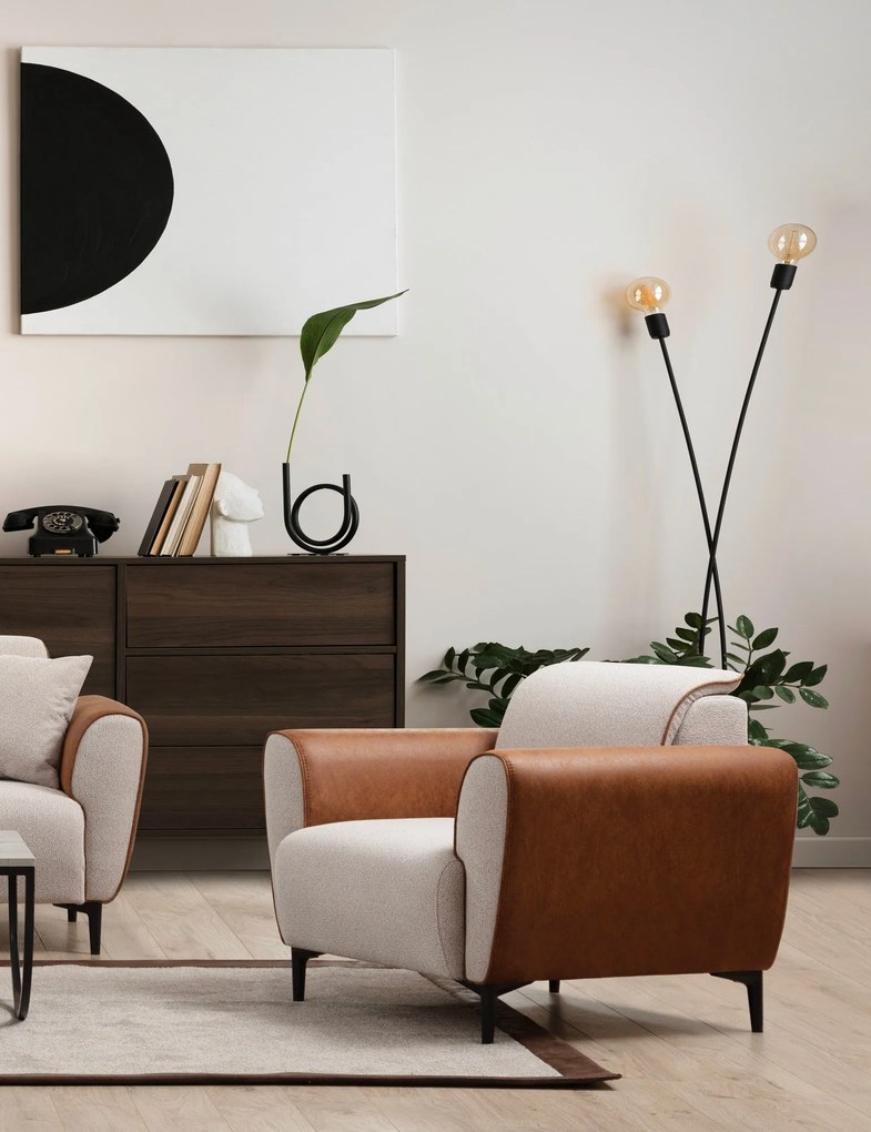 Sofá de 1 Lugar Aren – Bege – 100x85x85 cm