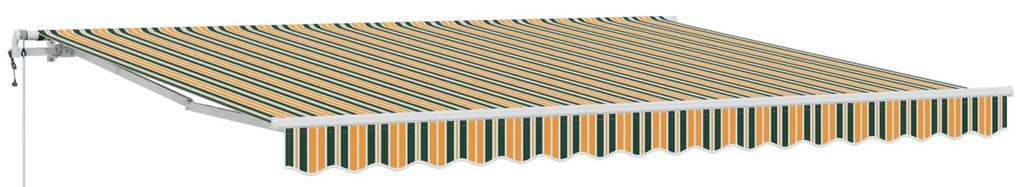 vidaXL Toldo Retrátil Manual Verde e amarelo 400 × 300 cm tecido