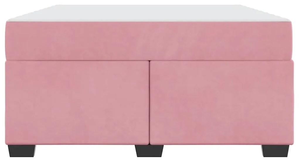 Estrutura de cama com colchão Outros Rosa 140 x 200 cm Veludo