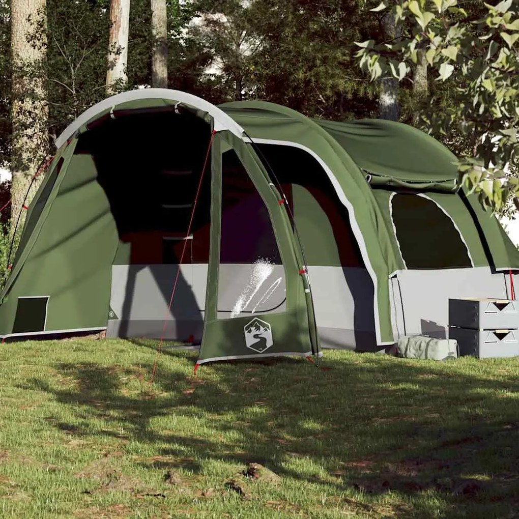 Tenda familiar para 6 pessoas impermeável verde