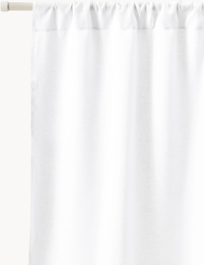 Cortina com filtro de luz em linho com bolso para varão Shelly, L 280 cm