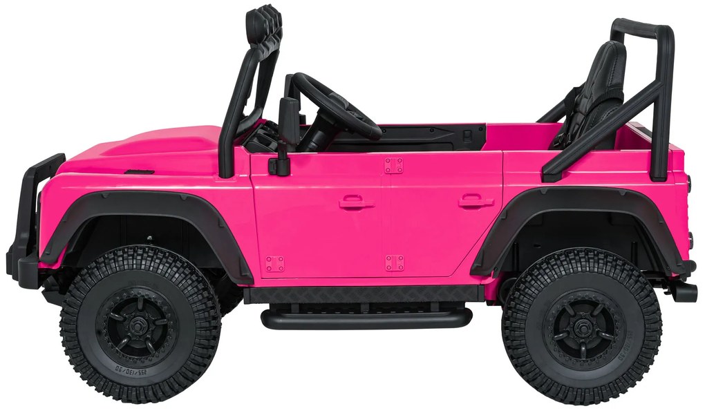 Jipe elétrico para Crianças 24V Land Rover Defender 110 SVX Concept Rodas Espuma EVA, Assento couro ecológico Rosa
