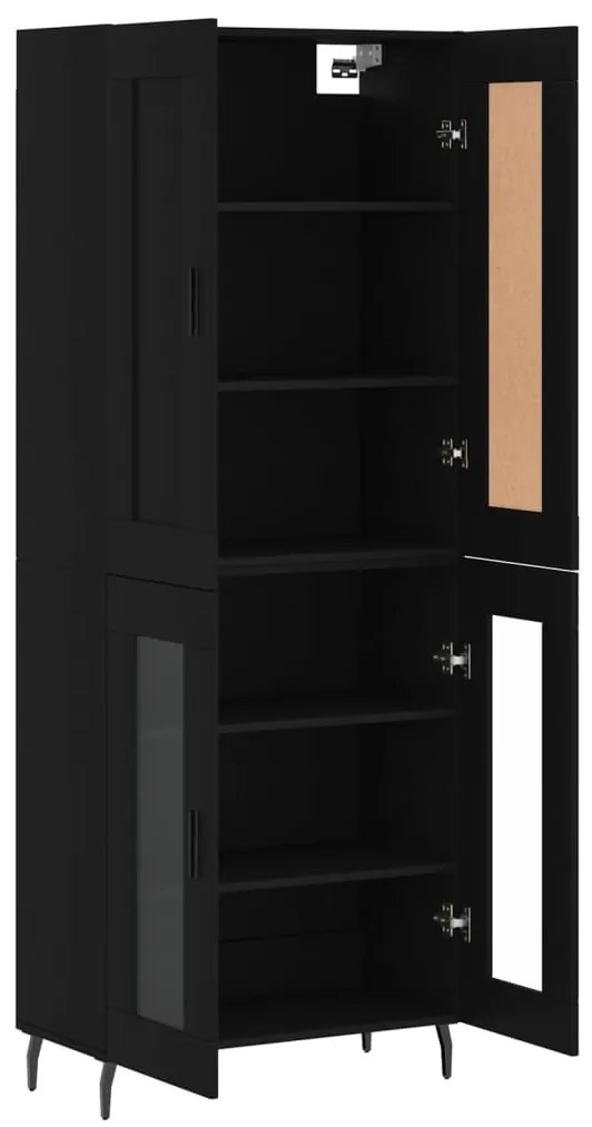 Armário alto 69,5x34x180 cm derivados de madeira preto