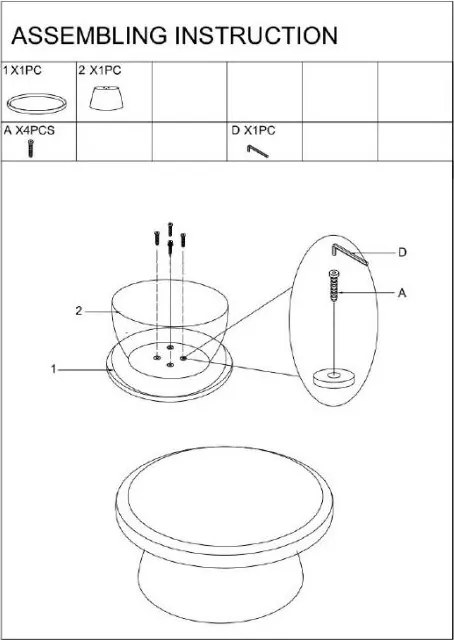 MESA DE CENTRO GEAX Ø 70X35 CM VERMELHA