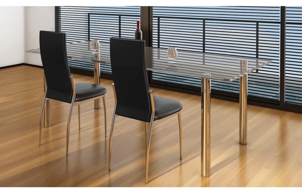 vidaXL Cadeiras de jantar 2 pcs couro artificial preto