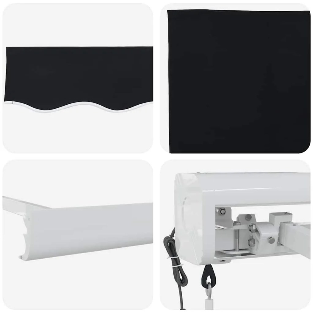 Toldo Retrátil Automático Preto 300x250 cm