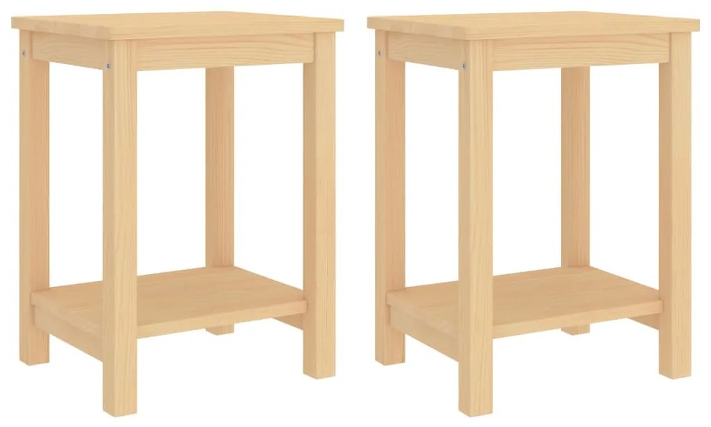 vidaXL Mesas de cabeceira 2 pcs 35x30x47 cm pinho maciço claro