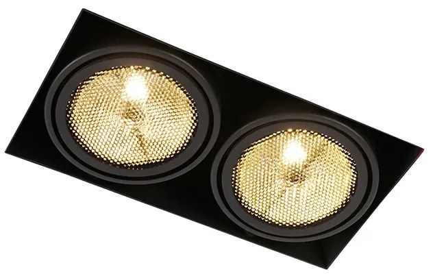 Foco embutido preto GU10 AR111 Trimless 2-luzes - Oneon Honey Moderno