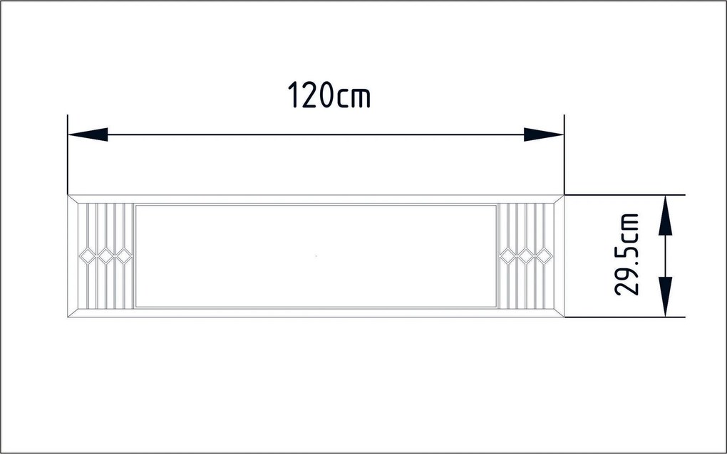 Espelho Decorativo Frida Console – Branco – 120x29,5x2 cm