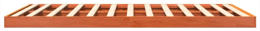 Estrutura de cama 160x200 cm madeira pinho maciça castanho cera
