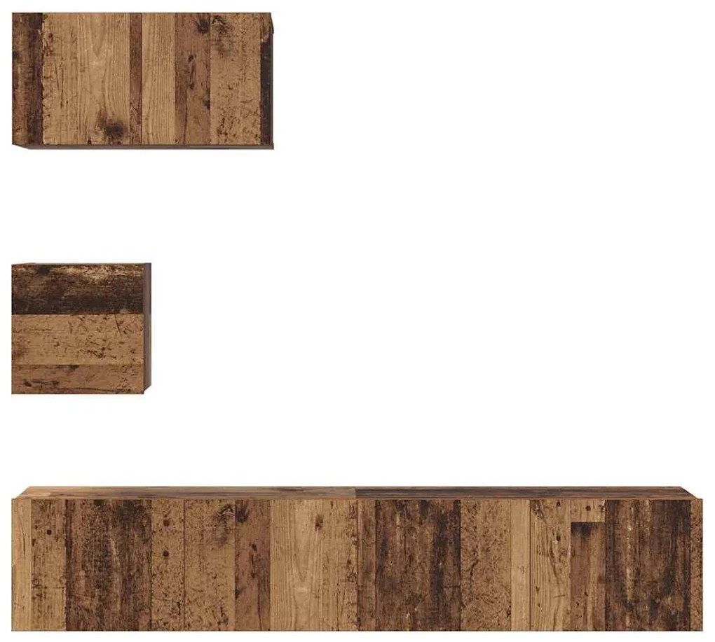 Gabinete de TV de Parede 4 pcs Madeira antiga 80 x 30 x 30.5 cm