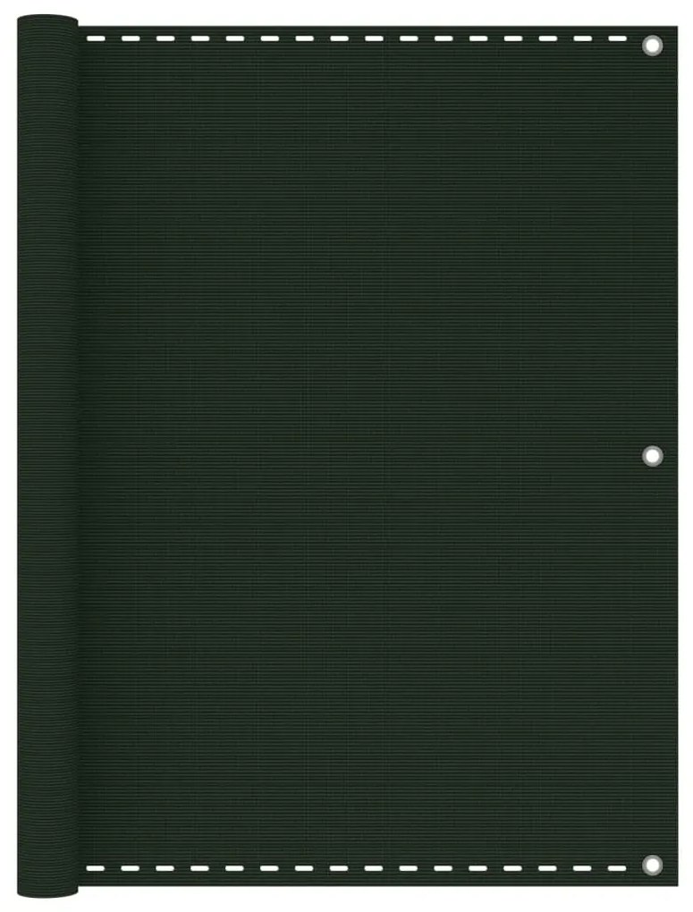 vidaXL Tela de varanda 120x300 cm PEAD verde-escuro