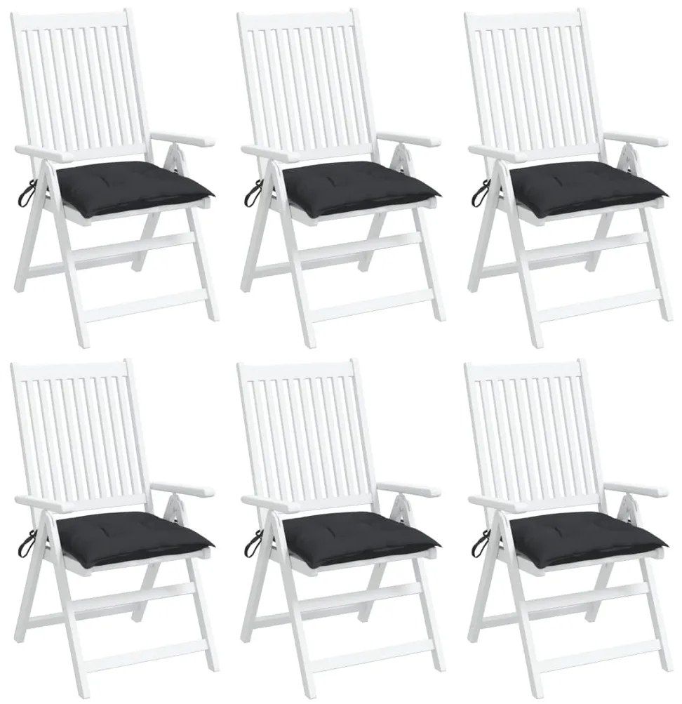 vidaXL Almofadões para móveis de paletes 6 pcs tecido oxford preto