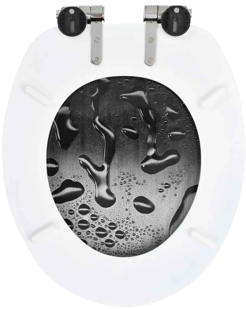 Assento sanita c/ tampa de fecho suave MDF design gotas de água