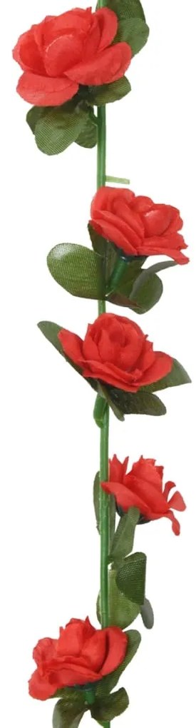 Grinaldas de flores de Natal 6 pcs 240 cm vermelho