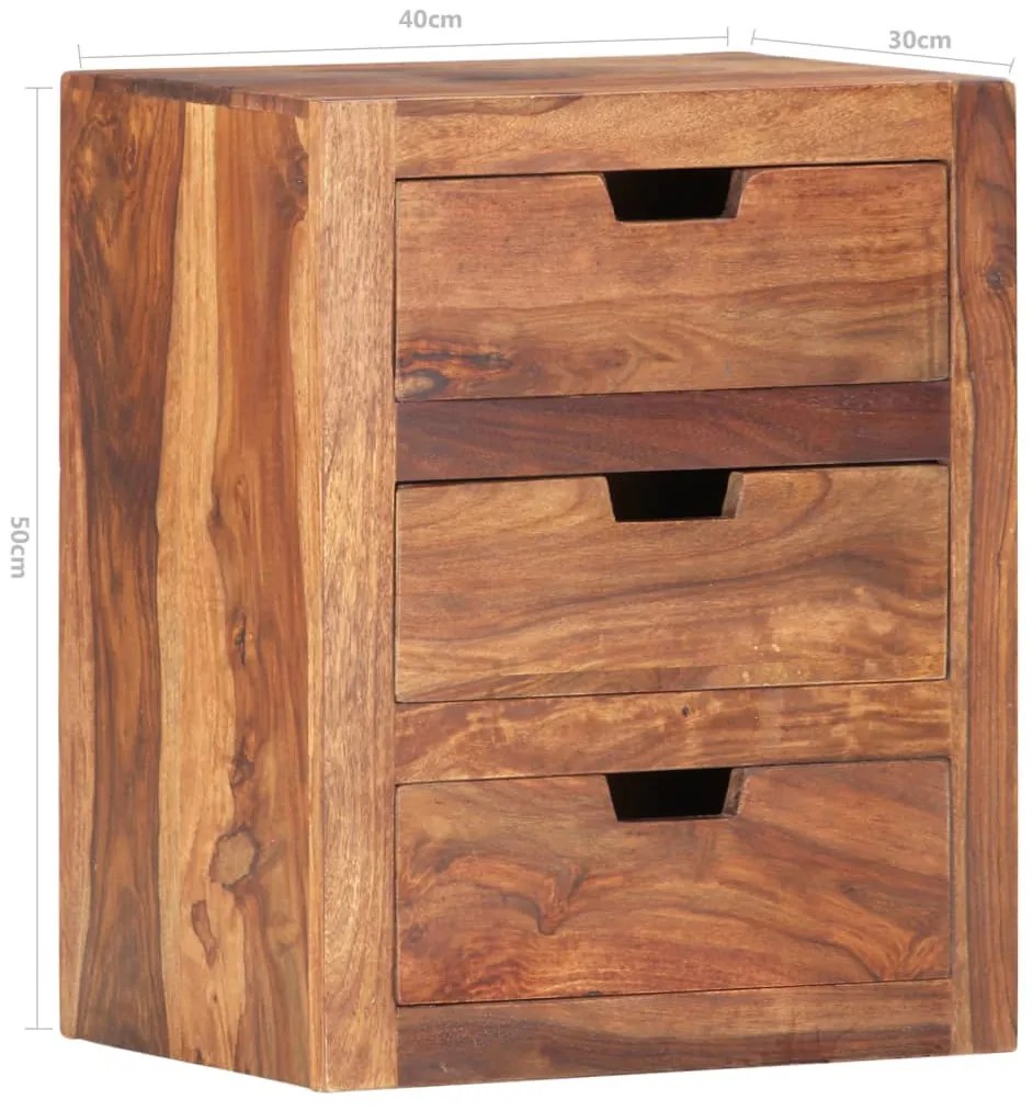 Mesa de cabeceira 40x30x50 cm madeira de acácia maciça