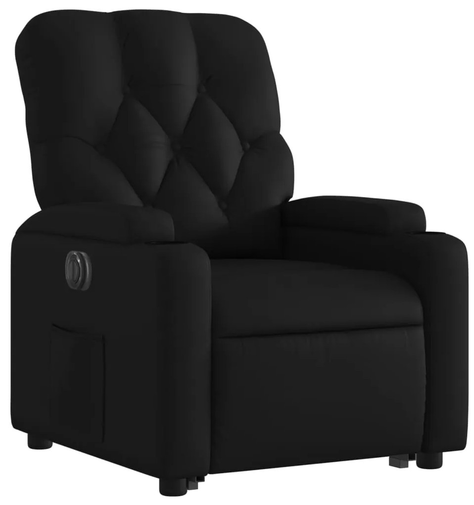 Poltrona reclinável elevatória elétrica couro artificial preto