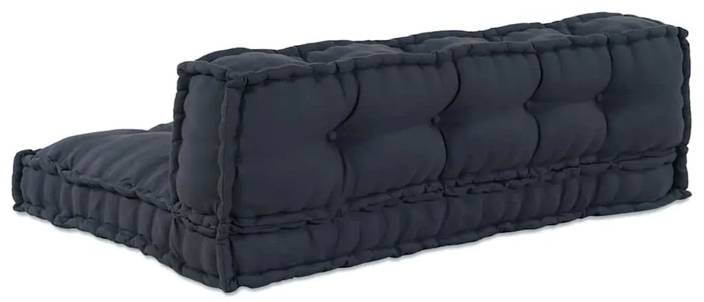 Almofada de Sofá de Palete 2 pcs Antracite Standard Algodão