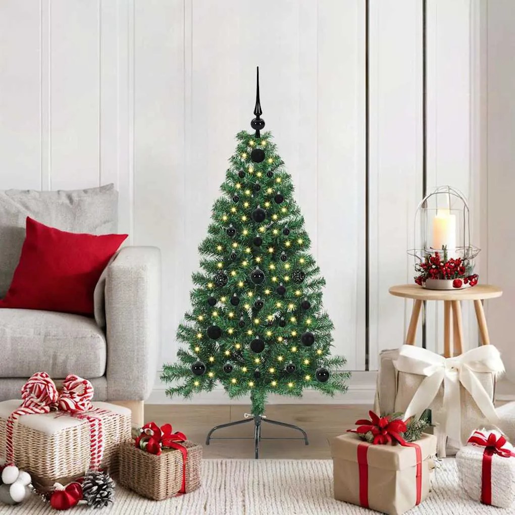 vidaXL Árvore de Natal Artificial Pré-iluminada Verde 120 cm PVC