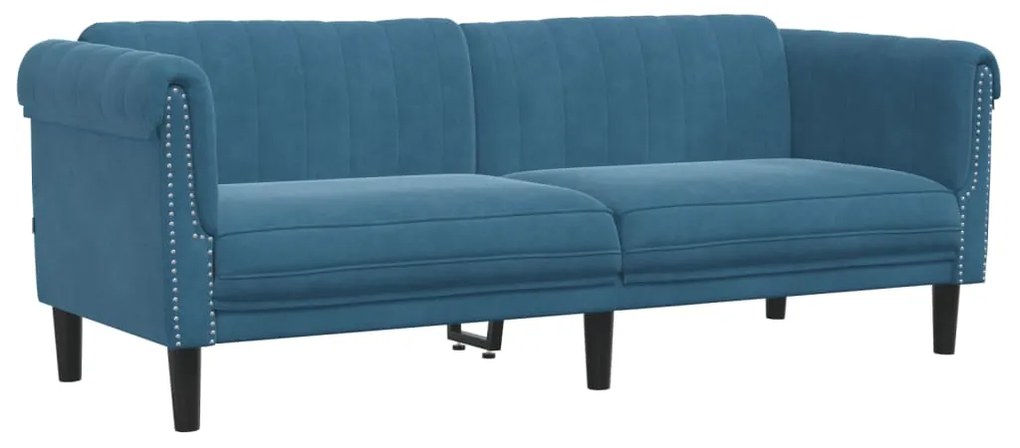 2 pcs conjunto de sofás veludo azul