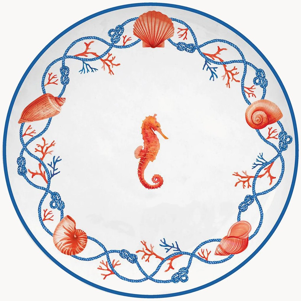 Pratos de pequeno-almoço em porcelana Cote De Mer, conjunto de 4