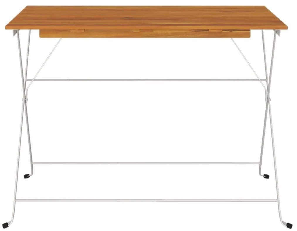 Mesa de bistrô dobrável 100x54x71 cm acácia maciça e aço