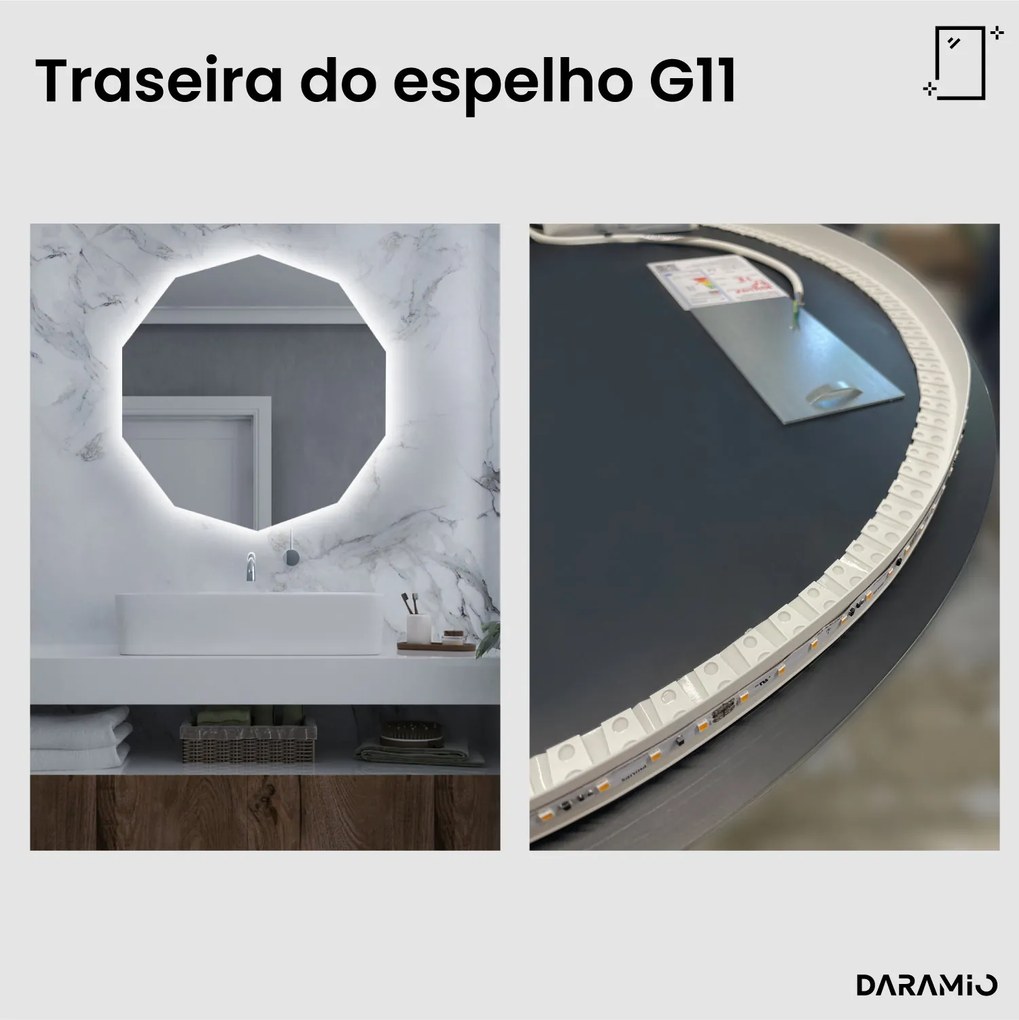 Espelho geométrico com luz G11