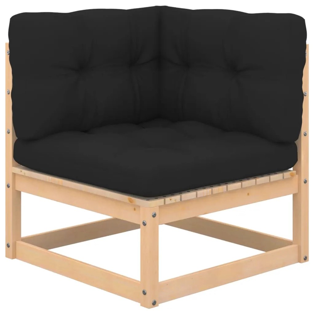 5 pcs conjunto lounge de jardim c/ almofadões pinho maciço
