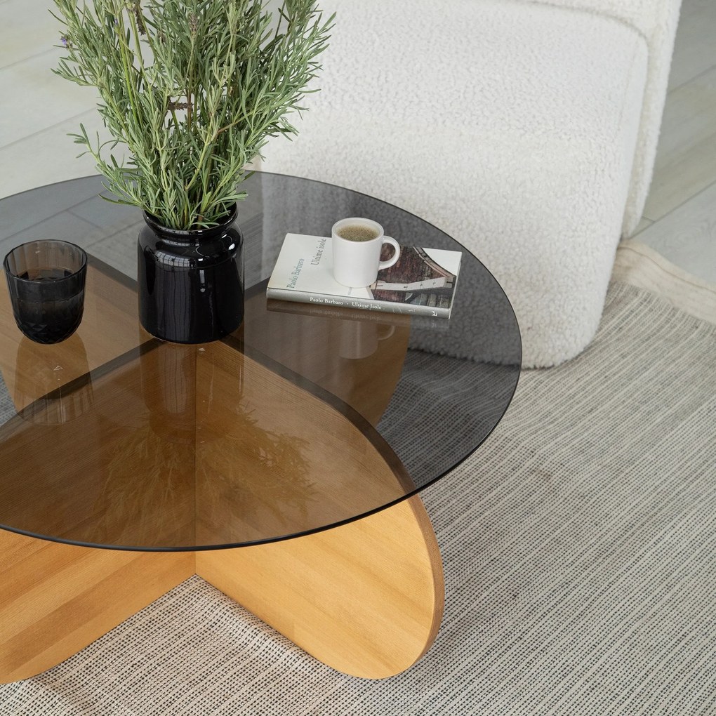 Mesa de Café Bubble – Carvalho – 75cm x 35cm x 75cm