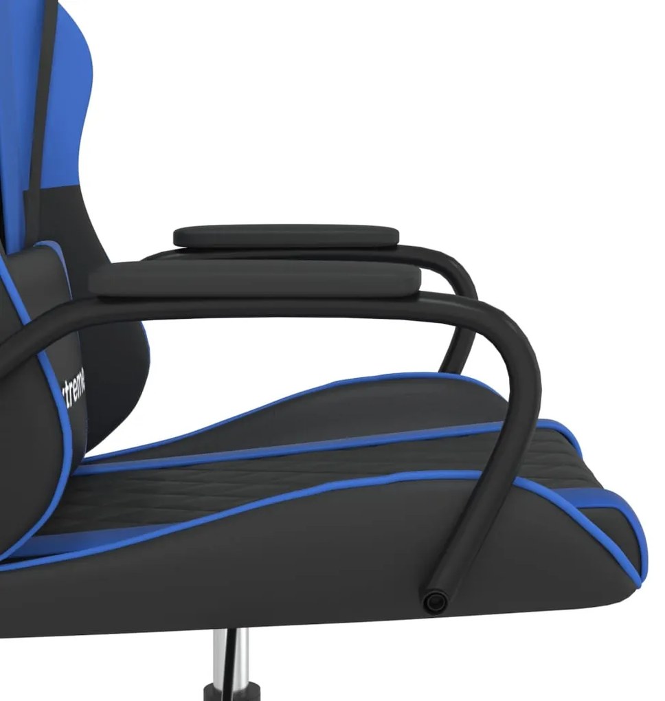 Cadeira de gaming couro artificial preto e azul