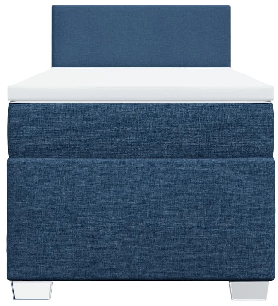 Cama com molas/colchão 100x200 cm tecido azul