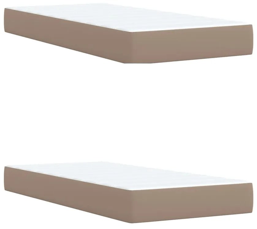 Cama com Molas/Colchão e Luzes Led - 200x200 cm - Couro Artificial Cap