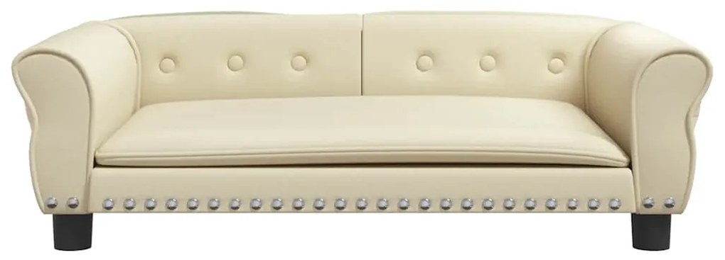 Cama para cães 95x55x30 cm couro artificial cor creme