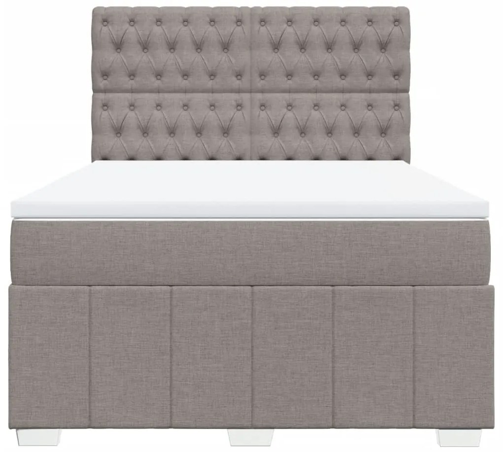 Cama com molas/colchão 140x200 cm tecido castanho-acinzentado
