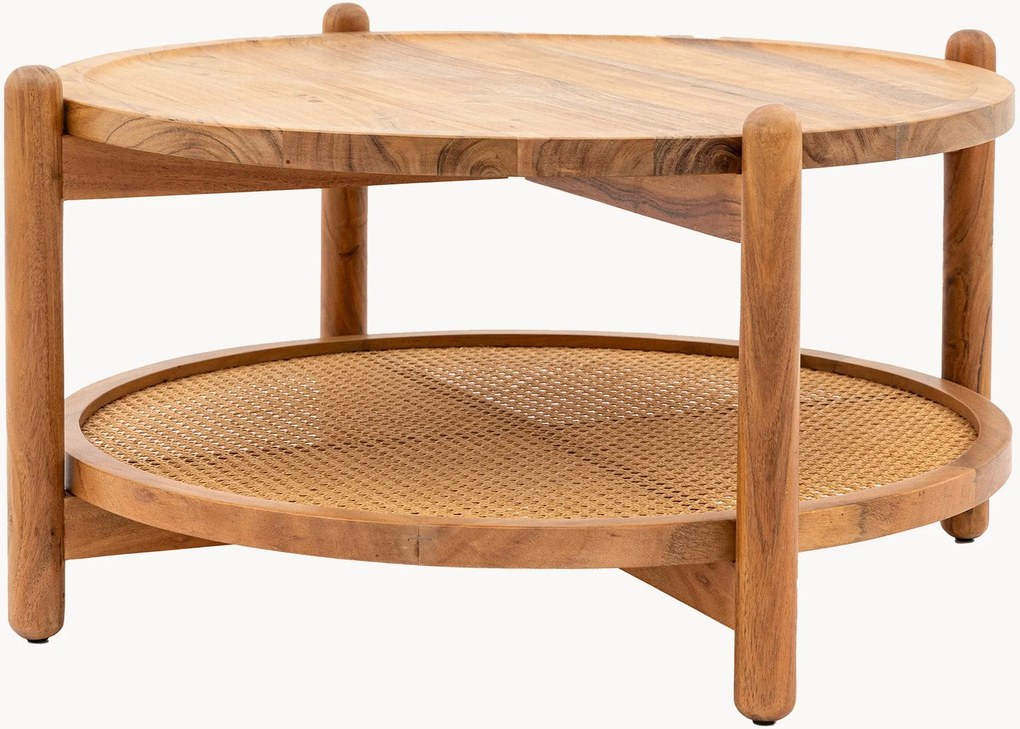 Mesa de centro em madeira de acácia Cannes