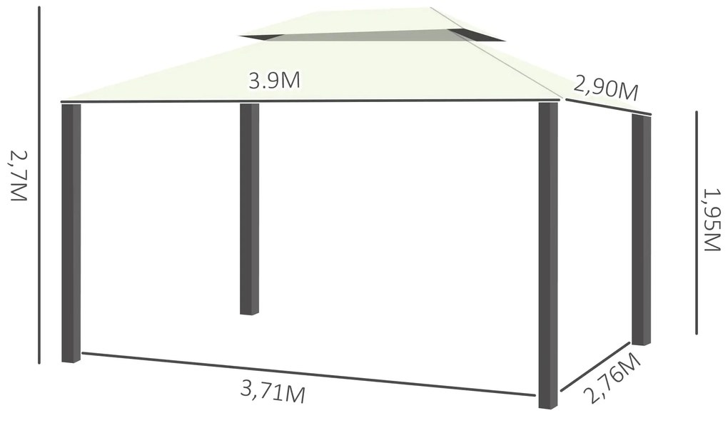 Pérgola de Jardim Braga – 4x3 m – Alumínio – Cortinas e Mosquiteiras –