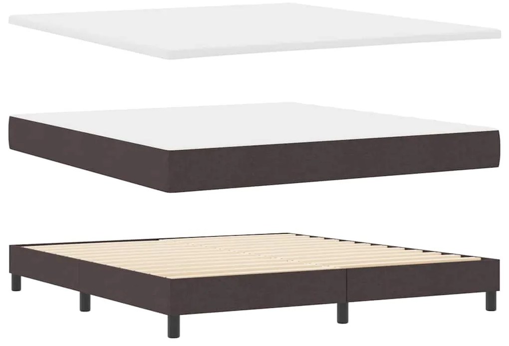 Cama Box Spring com Colchão Castanho 180x200 cm Tecido