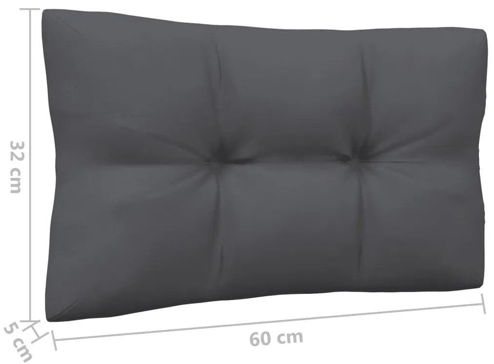 8 pcs conj. lounge de jardim com almofadões antracite pinho