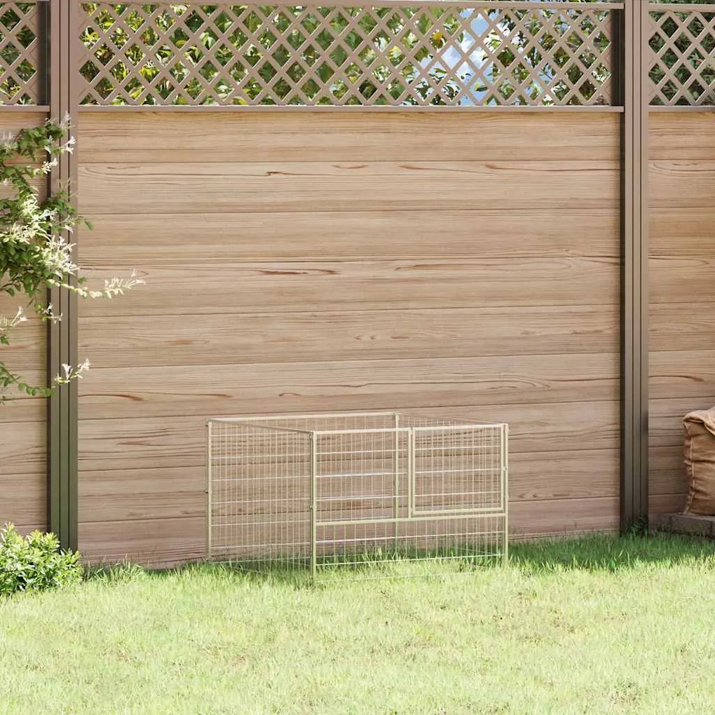 vidaXL Canil para cães 100x100x70 cm aço prateado